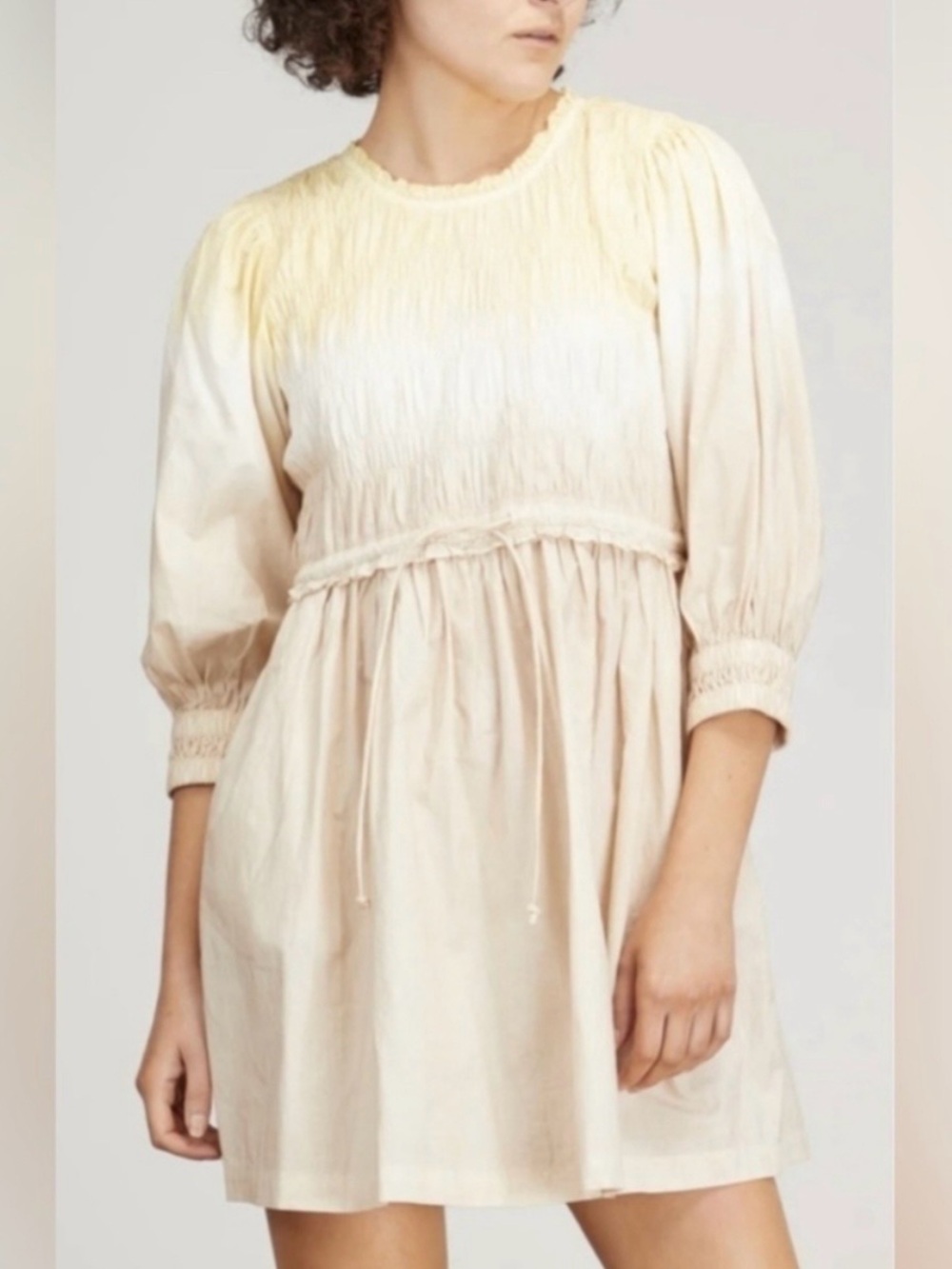 Apiece Apart Aldea Smocked Mini Dress in Soft Dip Dye Size Small